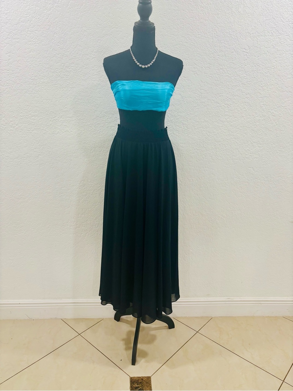 vintage black chiffon maxi skirt from the brand Tangents.